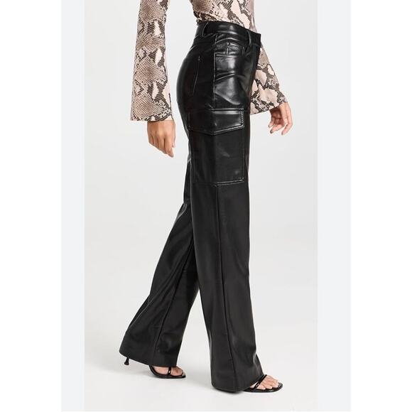 Generation Love Nate Vegan Leather Cargo Pants Black size XS - Picture 2 of 8